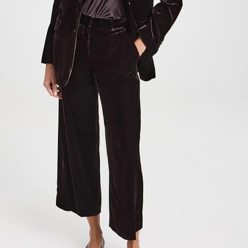 Theory Velvet Relax Straight-Leg Pants